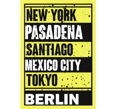 Quote poster with city text overlay - TenStickers