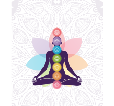 Zen poster meditating figure with chakras - TenStickers