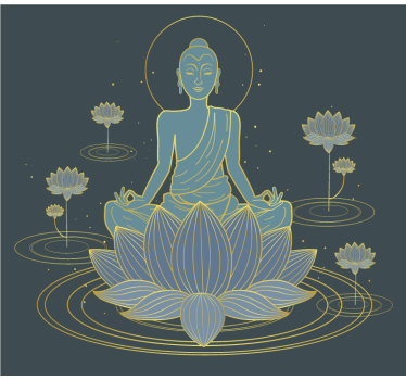 Zen poster of meditative buddha art - TenStickers