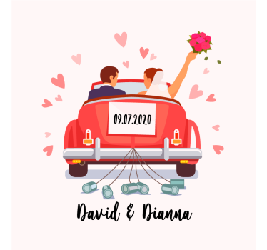 Event poster just married couple - TenStickers