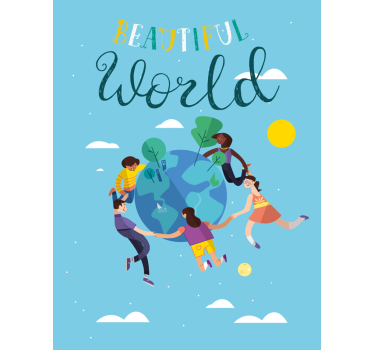 Map poster of harmonious globe illustration - TenStickers