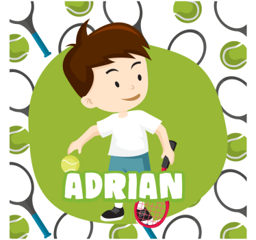 Sports poster of a kid tennis player with name - TenStickers