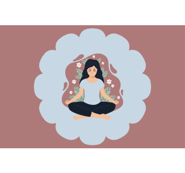 Sports poster yoga practice illustration - TenStickers