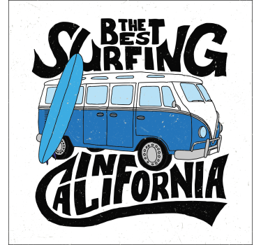 Sports poster surfing california van art print - TenStickers