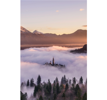 Landscape poster enchanting mountain castle - TenStickers
