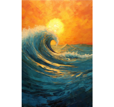 Landscape poster sunrise wave art print - TenStickers