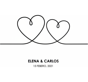 Customisable poster single line heart poster - TenStickers