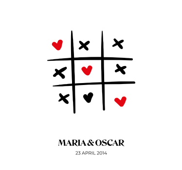 Tic tac toe love personalise poster - TenStickers