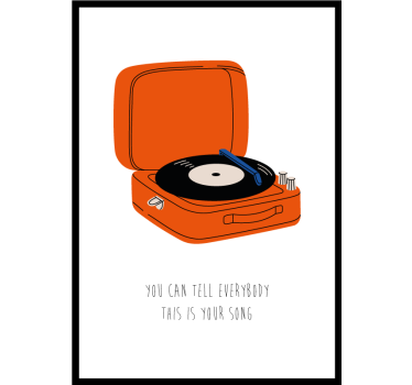 Turntable Song Illustration poster for wall - TenStickers