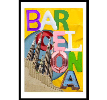 Barcelona Collage living room poster - TenStickers