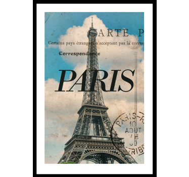 Paris postcard vintage poster - TenStickers
