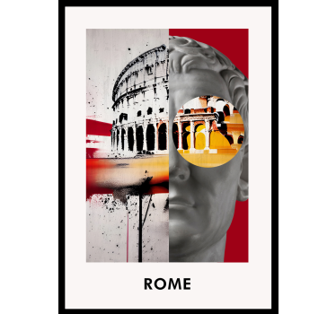 Rome Collage living room poster - TenStickers