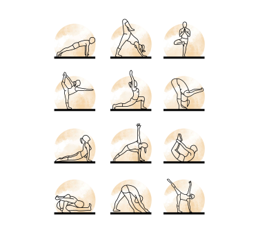 Yoga Poses Wall Art Poster - TenStickers