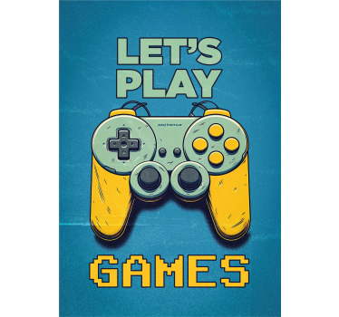 Let's play games text videogame design teenager's room poster - TenStickers