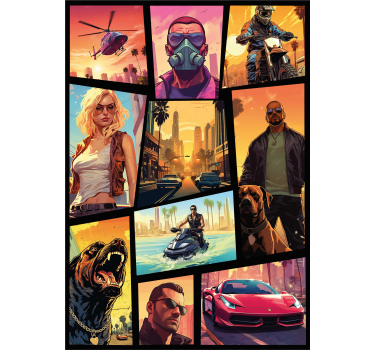 Adventure and action collage teenager's bedroom wall poster  - TenStickers
