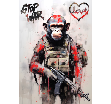 Soldier monkey urban design art poster - TenStickers