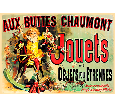 "Aux Buttes Chaumont Jouets" retro design wall art poster - TenStickers