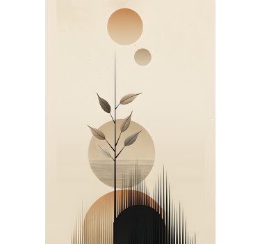 abstract boho plant minimalist poster - TenStickers