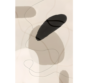 Beige shades and shapes abstract poster - TenStickers