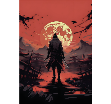 Anime warrior silhouette poster for teenager - TenStickers