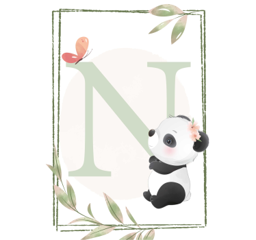 Cute panda nursery poster - TenStickers
