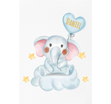 Cute Baby Elephant With Balloon Nursery Wall Decor - TenStickers