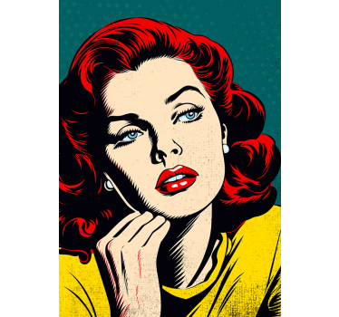 classic beautiful woman pop art poster - TenStickers