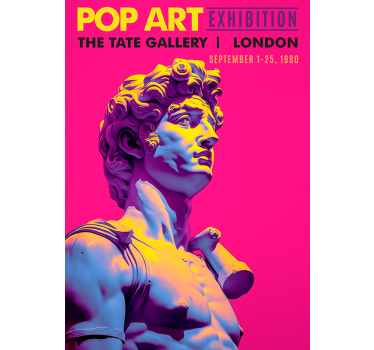 Pop art exhibition living room poster - TenStickers