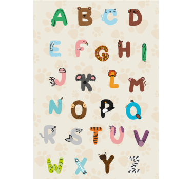Animal alphabet nursery poster - TenStickers