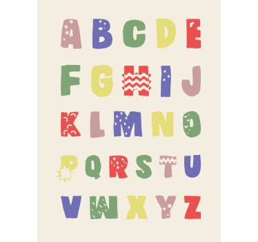 Geometracial alphabet nursery poster - TenStickers