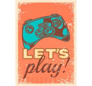 Let's play" retro style video game poster - TenStickers
