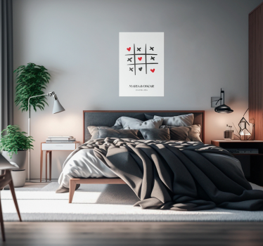 Tic tac toe love personalise poster - TenStickers