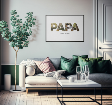Papa my hero living room poster - TenStickers