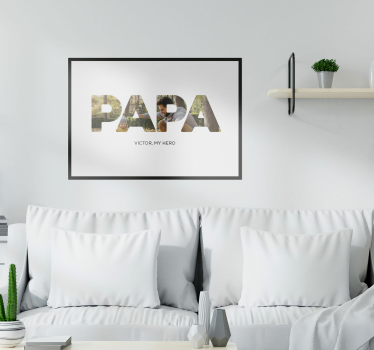 Papa my hero living room poster - TenStickers