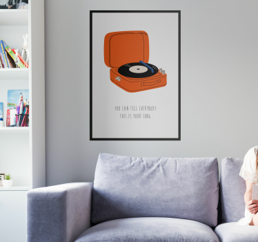 Turntable Song Illustration poster for wall - TenStickers