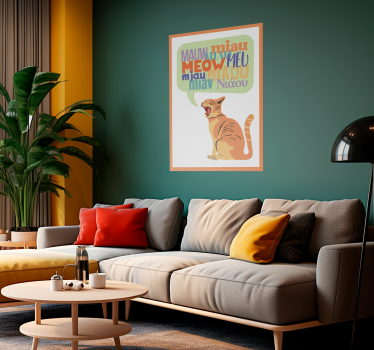 Cats meow funny nursery poster - TenStickers