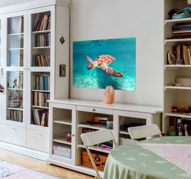 Sea ​​turtle oceanic design wall art poster - TenStickers