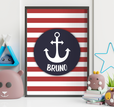 Sailor Anchor Poster For Teenager Custom Name - TenStickers