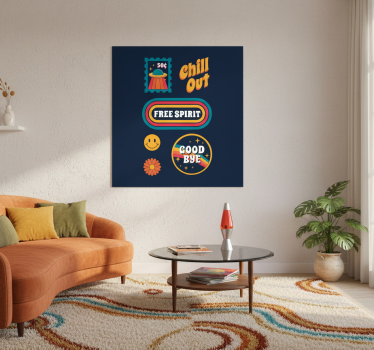 70's fun and chill living room poster - TenStickers