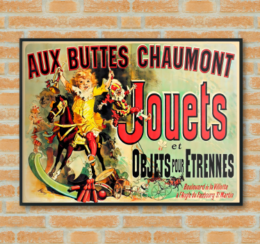 "Aux Buttes Chaumont Jouets" retro design wall art poster - TenStickers