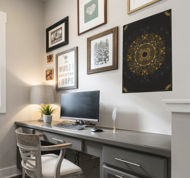 Black mandala butterfly poster - TenStickers