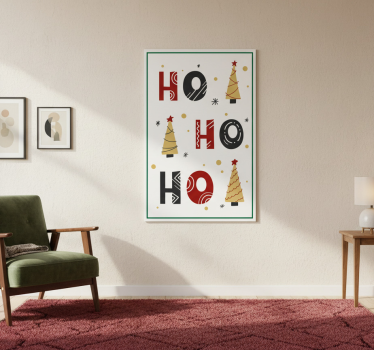 Christmas poster ho ho ho christmas text design - TenStickers