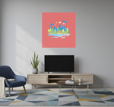 City poster of contemporary urban scenery - TenStickers