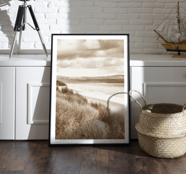 Coastal scenery sepia tones wall art poster - TenStickers