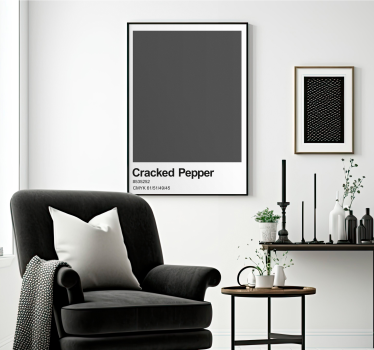 Cracked pepper monocolor design living room wall art poster - TenStickers