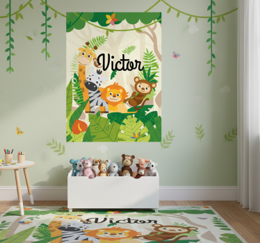 Custom jungle animals nursery poster - TenStickers