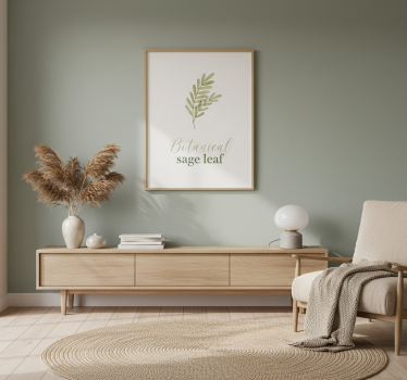 Customisable poster botanical sage leaf - TenStickers