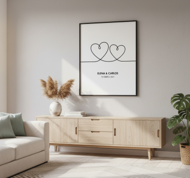 Customisable poster single line heart poster - TenStickers