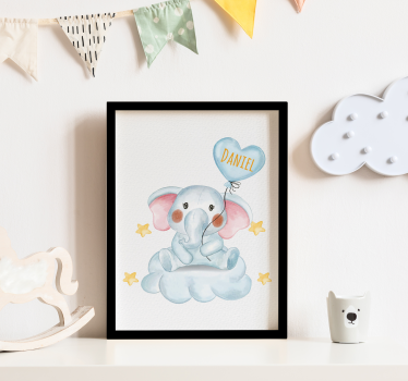 Cute Baby Elephant With Balloon Nursery Wall Decor - TenStickers