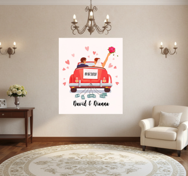 Event poster just married couple - TenStickers